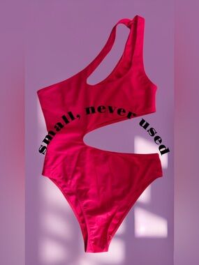 Hot Pink One-Shoulder Cutout Swimsuit